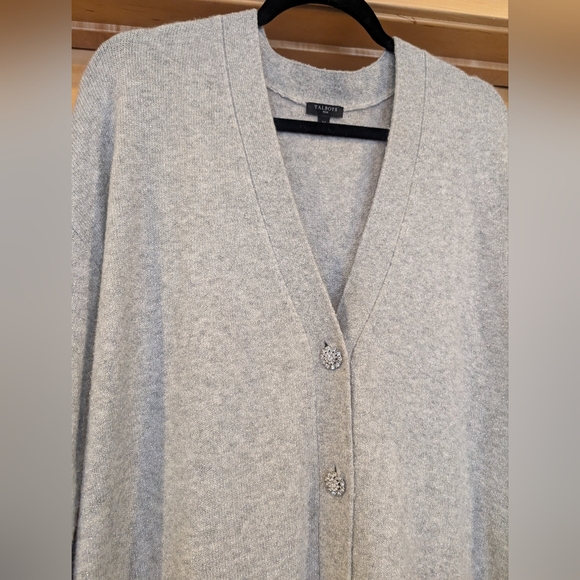 Talbots Light Gray Women's Cardigan Sweater - Picture 2 of 9